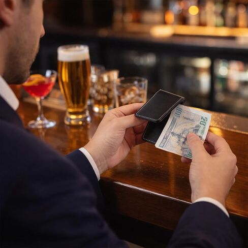 Magnetic Money Clip, Men's New Leather Money Holder Magnetic Business Card Holder Father's Day Gift, Holds Up to 15 Cash in Kuwait