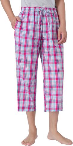 Latuza Women's Woven Cotton Capri Pajama Pants Poplin Pj Bottoms in Kuwait