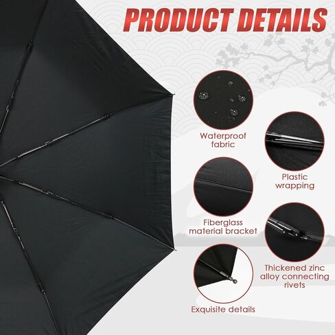 Samurai Sword Katana Umbrella with Japanese Style Handle, Full-Automatic Rust-Proof and Wind Resistance, Rain & Sun Strong Protection, Portable Cosplay Umbrella for Men Women Adults, Decoration Gift in Kuwait