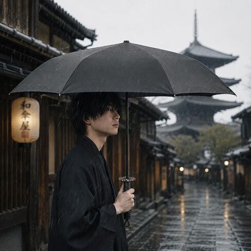 Samurai Sword Katana Umbrella with Japanese Style Handle, Full-Automatic Rust-Proof and Wind Resistance, Rain & Sun Strong Protection, Portable Cosplay Umbrella for Men Women Adults, Decoration Gift in Kuwait