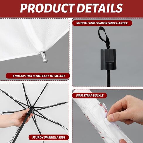 Abbylike 12 Pcs Auto Open Baseball Umbrella Baseballs Printed Windproof Travel Folding Umbrella Portable Compact Baseball Umbrellas Gifts for Players Lovers Fans Women Men Rain Sun Travel Supplies in Kuwait