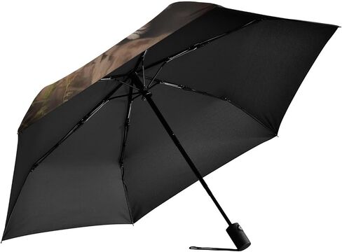Tiger Painting Windproof Umbrella Auto Open Folding Umbrella, 6 Ribs Reverse Umbrella for Travel Golf Rain in Kuwait