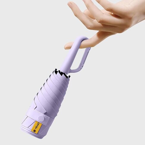 مظلة سفر صغيرة قابلة للطي مع مقبض حلقة تسلق للنساء والرجال والأطفال/خفيفة الوزن ومحمولة ومدمجة/مظلة صغيرة/حماية من الأشعة فوق البنفسجية/عامل حماية من الأشعة فوق البنفسجية 50+/6 أضلاع/أمطار الشمس/تناسب محفظة السيارة في الجيب in Kuwait