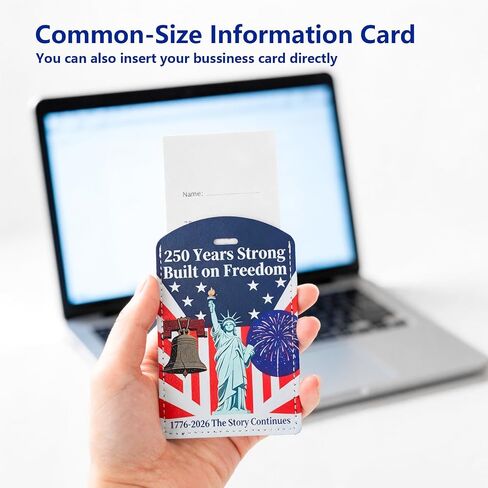 USA 250th Anniversary Luggage Tags (2 Pack) - Patriotic Liberty Bell & Statue of Liberty Suitcase Tags for Travel, 4th of July Decorations Travel Accessories in Kuwait