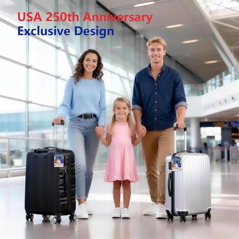 USA 250th Anniversary Luggage Tags (2 Pack) - Patriotic Liberty Bell & Statue of Liberty Suitcase Tags for Travel, 4th of July Decorations Travel Accessories in Kuwait