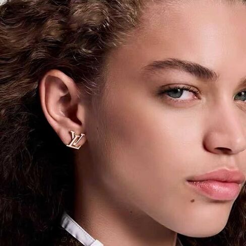 Luxurious Shimmering Crystal Letter Stud Earrings with Secure Post Back Closure for All-Day Comfort and Stylish Everyday Accessory in Kuwait