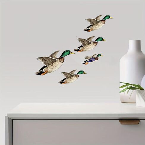 Decorative Flying Mallard Duck Wall Decals 9 Pieces, Waterproof Vinyl Suitable for car Body Rear Windshield Walls Doors and Windows Bumpers and Decoration in Children's Rooms 3A-66 in Saudi Arabia