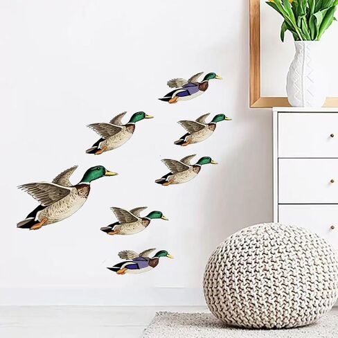 Decorative Flying Mallard Duck Wall Decals 9 Pieces, Waterproof Vinyl Suitable for car Body Rear Windshield Walls Doors and Windows Bumpers and Decoration in Children's Rooms 3A-66 in Saudi Arabia