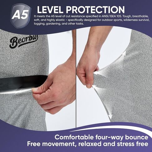 Cut Resistant Work Pants, Protective Safety Workwear Trousers, Durable Breathable Fabric, Gray, Drawstring Design in Saudi Arabia