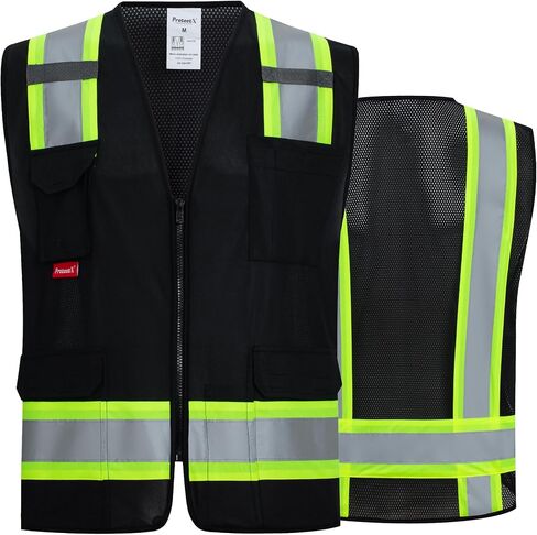 ProtectX High Visibility Reflective Safety Vest for Men Women Hi Vis Work Construction Vest with Pockets Class 2 in Saudi Arabia