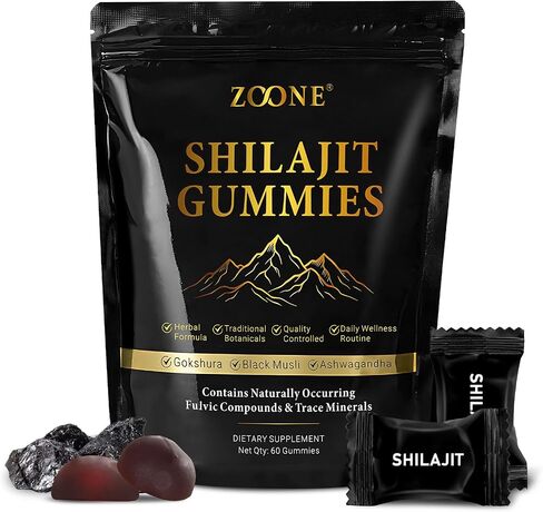 Himalayan Natural Shilajit Gummies 3000mg, 75% Fulvic Acid, 85+ Trace Minerals, Shilajit for Men & Women, Himalayan Shilajit Resin - 60 Gummies in Saudi Arabia