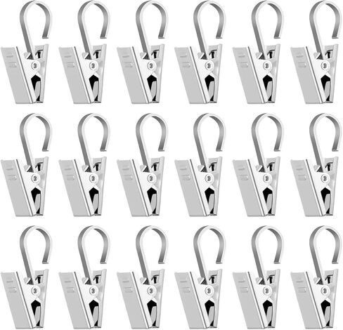 60pcs Curtain Clips, Stainless Steel Curtain Hooks, Hanging Clips with Hooks for Curtain String Lights Photos Party Decor in Saudi Arabia