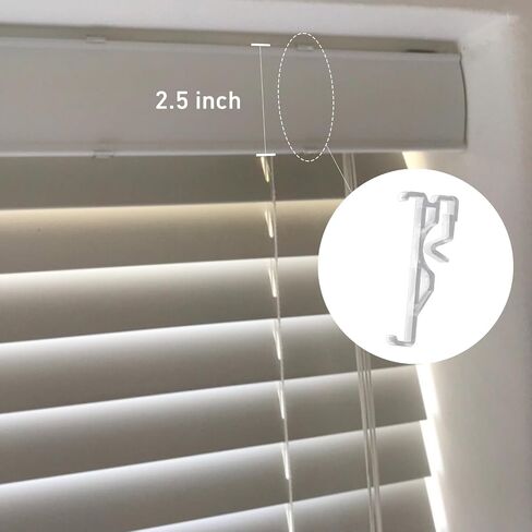 2.5 Inch Clear Plastic Valance Clips, Blinds Hidden Retainer Holder Clips (Pack of 6) for Wood, Faux Wood, and Aluminum Blinds in Kuwait