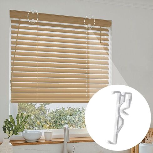 2.5 Inch Clear Plastic Valance Clips, Blinds Hidden Retainer Holder Clips (Pack of 6) for Wood, Faux Wood, and Aluminum Blinds in Kuwait