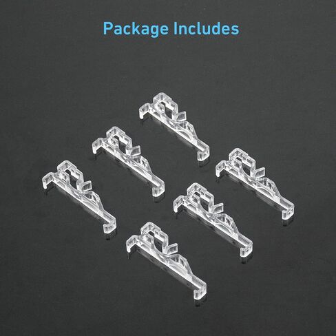 2.5 Inch Clear Plastic Valance Clips, Blinds Hidden Retainer Holder Clips (Pack of 6) for Wood, Faux Wood, and Aluminum Blinds in Kuwait