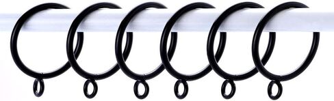 TWOPAGES Smooth Metal Curtain Rings with Eyelets (Set of 32, Black) in Saudi Arabia
