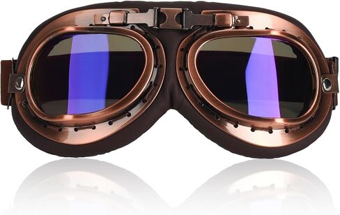BADALU Vintage Aviator Goggles, Retro Steampunk Motorcycle Goggles Cosplay Accessories Adult Halloween Party in Saudi Arabia