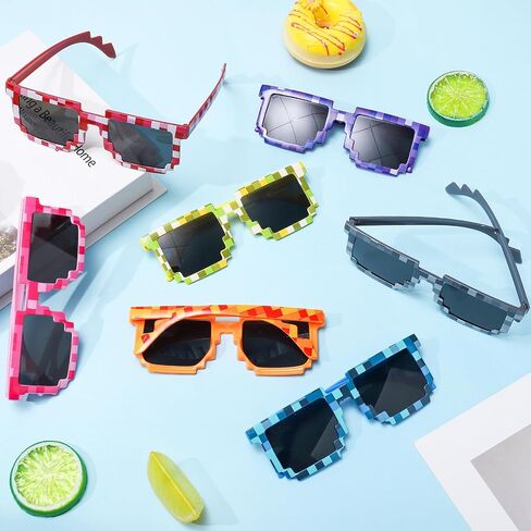 JATEBI 14 Pack Pixel Glasses Retro Gamer Sunglasses Pixel Weird Party Glasses for Miner Party Cosplay Photo Props Group Events in Kuwait