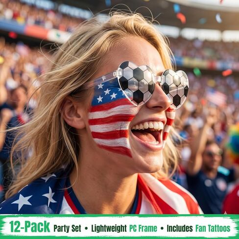 SelfTek 12 Pcs Heart Shaped Soccer basketball softball Sunglasses - Soccer Party Favors Goodie Bag Stuffers for Team Gifts in Kuwait