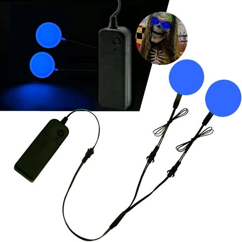 Ourbest Led Eyes EL Glowing Panel, Flexible led Eyes for Skeleton Pumpkin Electroluminescent Panel Cuttable Cosplay Props Mask Decor, Red M 30mm (Yellow, 30mm) in Kuwait