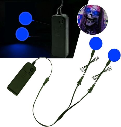 Ourbest Led Eyes EL Glowing Panel, Flexible led Eyes for Skeleton Pumpkin Electroluminescent Panel Cuttable Cosplay Props Mask Decor, Red M 30mm (Yellow, 30mm) in Kuwait