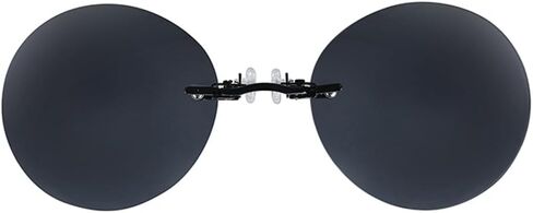 PLOPLO XL Big Retro Round Clip On Nose glasses Matrix Morpheus Movie rimless sunglasses men Women in Saudi Arabia