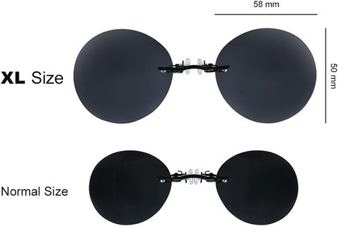 PLOPLO XL Big Retro Round Clip On Nose glasses Matrix Morpheus Movie rimless sunglasses men Women in Saudi Arabia