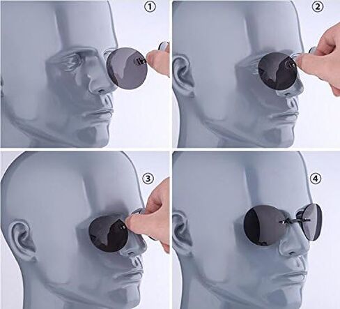 PLOPLO XL Big Retro Round Clip On Nose glasses Matrix Morpheus Movie rimless sunglasses men Women in Saudi Arabia