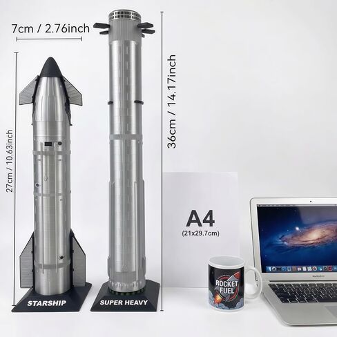 SpaceX Starship Rocket Model Set NASA Gift - Dragon Ship Heavy Falcon 9 Booster, 3D Printing, Desktop Decorations, Aerospace Collectibles, Gifts for Kids Adult Space Lovers, Black, White in Saudi Arabia