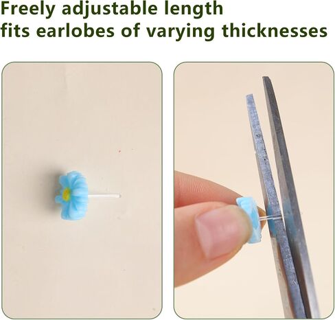 Plastic Earrings, Plastic Flower Earring Studs Clear Posts Stud Hypoallergenic Earrings for Sensitive Ears, Colorful Floral Ear Jewelry for Daily Wear in Saudi Arabia
