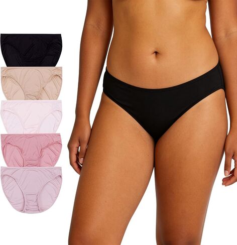 100% Silk Underwear Women No Show Stretch Bikini Panties Sexy Breathable Panties Mid Waist 5 Pack in Saudi Arabia