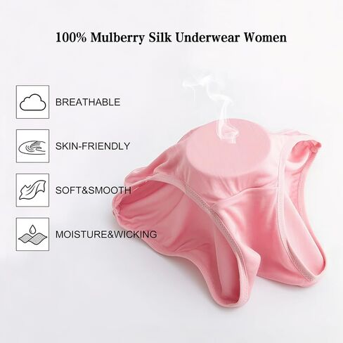 100% Silk Underwear Women No Show Stretch Bikini Panties Sexy Breathable Panties Mid Waist 5 Pack in Saudi Arabia