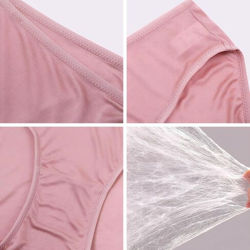 100% Silk Underwear Women No Show Stretch Bikini Panties Sexy Breathable Panties Mid Waist 5 Pack in Saudi Arabia