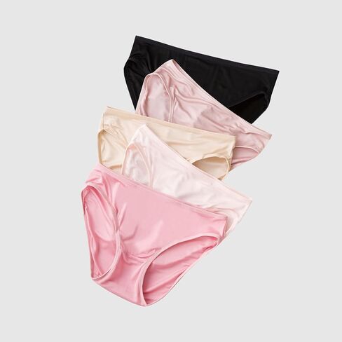 100% Silk Underwear Women No Show Stretch Bikini Panties Sexy Breathable Panties Mid Waist 5 Pack in Saudi Arabia