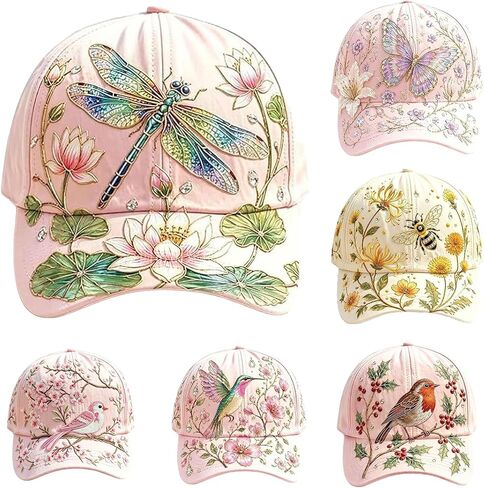The Garden Morning 2026 Floral Print Baseball Cap Breathable Casual Sun Hat, Adjustable Hat Outdoor Daily Wear in Saudi Arabia