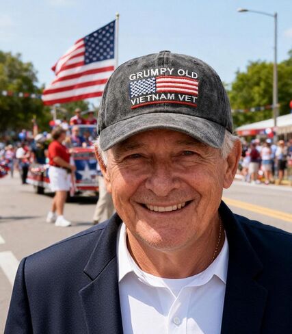 Grumpy Old Vietnam Vet Hat - American Flag Embroidered, Proud, Cotton Adjustable Baseball Cap in Saudi Arabia