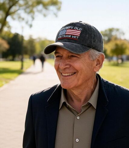 Grumpy Old Vietnam Vet Hat - American Flag Embroidered, Proud, Cotton Adjustable Baseball Cap in Saudi Arabia