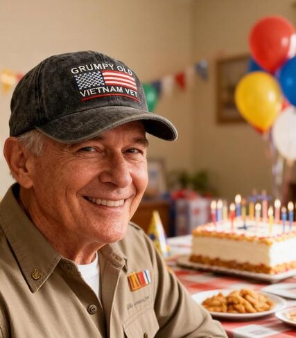 Grumpy Old Vietnam Vet Hat - American Flag Embroidered, Proud, Cotton Adjustable Baseball Cap in Saudi Arabia