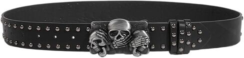 Skull Punk Studded Belt,Y2k Cool Belt Goth Gothic Grunge Waist Belt for Women Men in Saudi Arabia