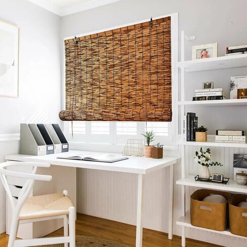 2 Pack 47" W x 71" H Roll Up Shades for Windows Natural Reed Blinds Shades for Patio Window Shades for Indoor Outdoor Home Patio Porch in Saudi Arabia