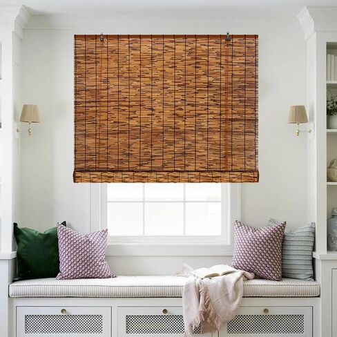 2 Pack 47" W x 71" H Roll Up Shades for Windows Natural Reed Blinds Shades for Patio Window Shades for Indoor Outdoor Home Patio Porch in Saudi Arabia