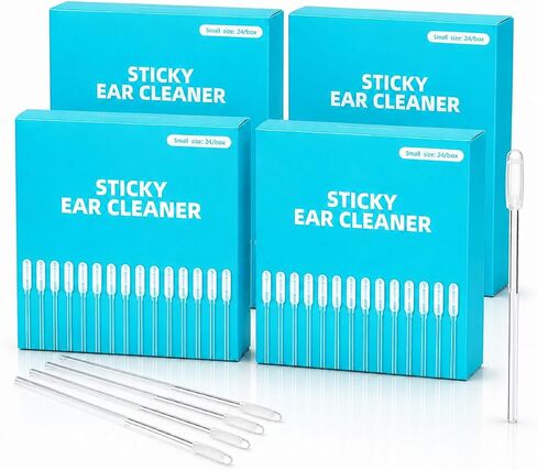 Sticky Ear Cleaning Sticks for Dry Earwax, Gentle Soft Rubber Ear Cleaner for Family, Reusable Adhesive Ear Wax Removal Tool, Earbud, Headphone & Hearing Aid Cleaning (48 pcs, 5mm) in Saudi Arabia