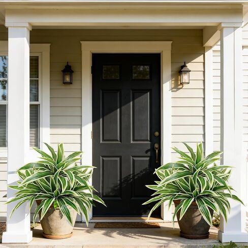 4Pcs Fake Ferns,Faux Outdoor Plants UV Resistant,3D Real Touch Fake Plants Total 60 Blades,Weatherproof Artificial Plants Outdoor Indoor for Garden Porch Home Office Living Room Decor in Saudi Arabia