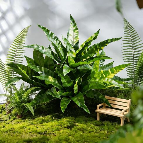 4Pcs Fake Ferns,Faux Outdoor Plants UV Resistant,3D Real Touch Fake Plants Total 60 Blades,Weatherproof Artificial Plants Outdoor Indoor for Garden Porch Home Office Living Room Decor in Saudi Arabia