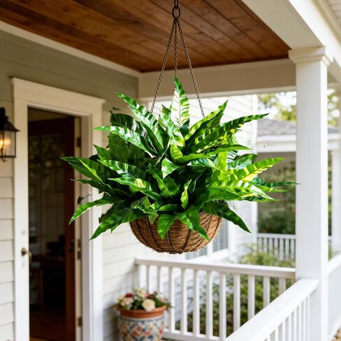 4Pcs Fake Ferns,Faux Outdoor Plants UV Resistant,3D Real Touch Fake Plants Total 60 Blades,Weatherproof Artificial Plants Outdoor Indoor for Garden Porch Home Office Living Room Decor in Saudi Arabia