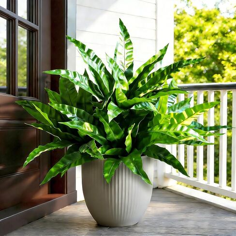 4Pcs Fake Ferns,Faux Outdoor Plants UV Resistant,3D Real Touch Fake Plants Total 60 Blades,Weatherproof Artificial Plants Outdoor Indoor for Garden Porch Home Office Living Room Decor in Saudi Arabia