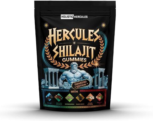 Holistic Hercules Himalayan Gold Shilajit Gummies with Ashwagandha Black Maca Tongkat Ali Panax Ginseng Mucuna | 100% Natural Organic | Vegan Non-GMO Sugar-Free (30) in Saudi Arabia