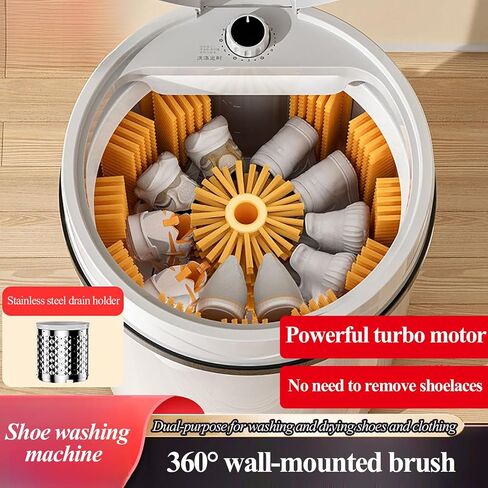 Fully Automatic Shoe Washing Machine with Polishing, Dehydration, Adjustable Timer, and Cleat Wall Brush - Perfect for Home Use and Sneaker Care in Kuwait