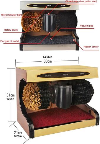 Automatic Electric Shoe Polisher, Commercial Shoe-Shining Machine, Stainless Steel Commercial Automatic Induction Shoe Polishing Machine, for Home Public Hotel Lobby,Silver in Saudi Arabia
