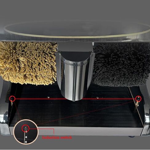 Automatic Electric Shoe Polisher, Commercial Shoe-Shining Machine, Stainless Steel Commercial Automatic Induction Shoe Polishing Machine, for Home Public Hotel Lobby,Silver in Saudi Arabia
